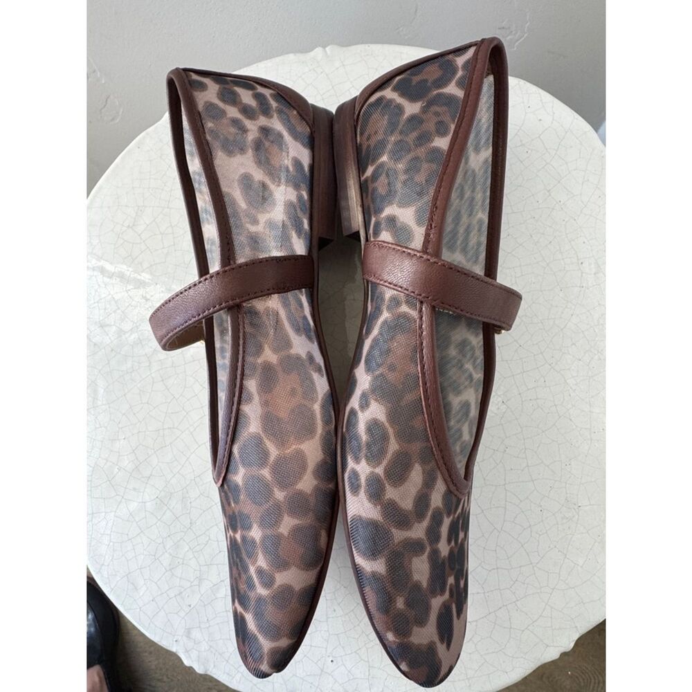 SOLD Dolce Vita ROSLYN Mesh Leopard Print Brown Mary Jane Ballet Flats Size 7 - Picture 5 of 10